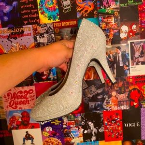Glitter Silver Heels